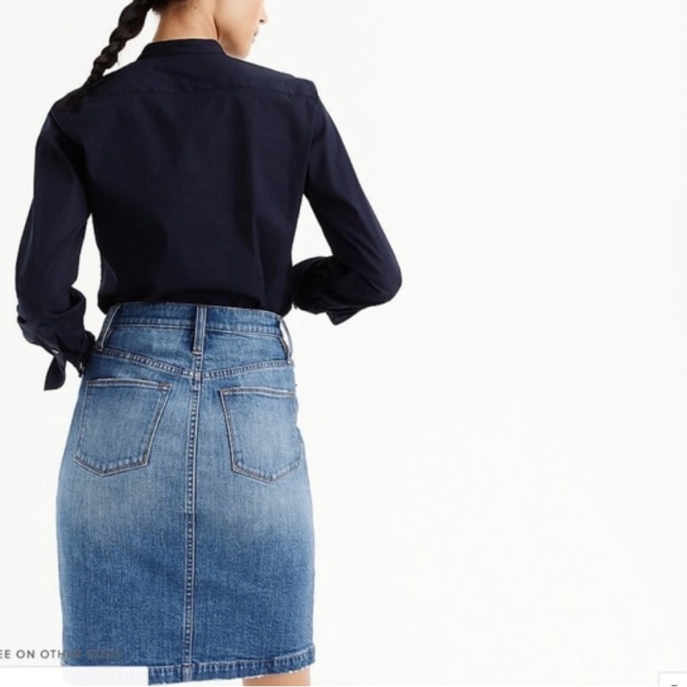 J CREW Button Down Knee Length Denim Skirt Size 6. - Picture 4 of 8